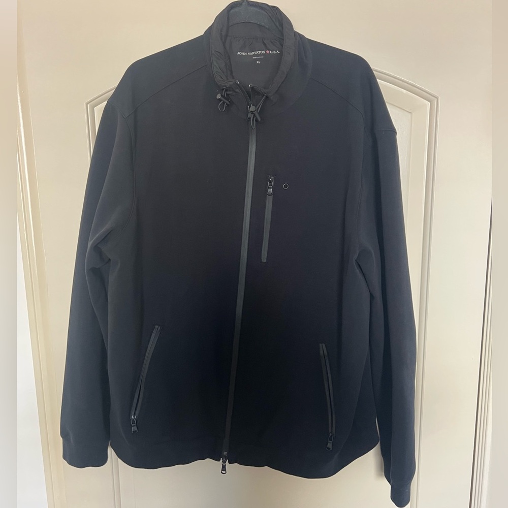 John Varvatos Gavin Slim Fit Performance Zip Jacket In Black XL MSRP: $168
